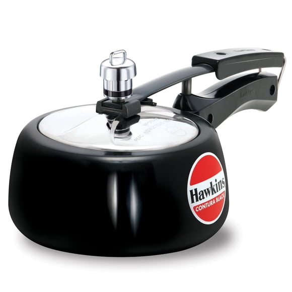 Olla a presión Hawkins CB15, anodizada dura, 1,5 L, Contura, color negro