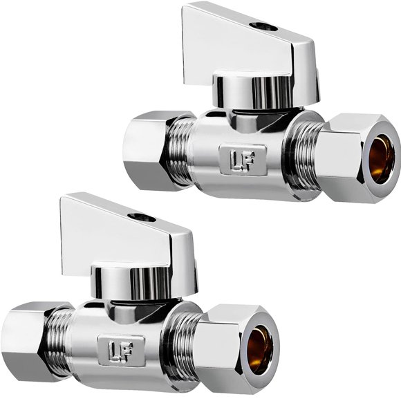 Válvula angular Minimprover de latón cromado de 1/4" - paquete de 2