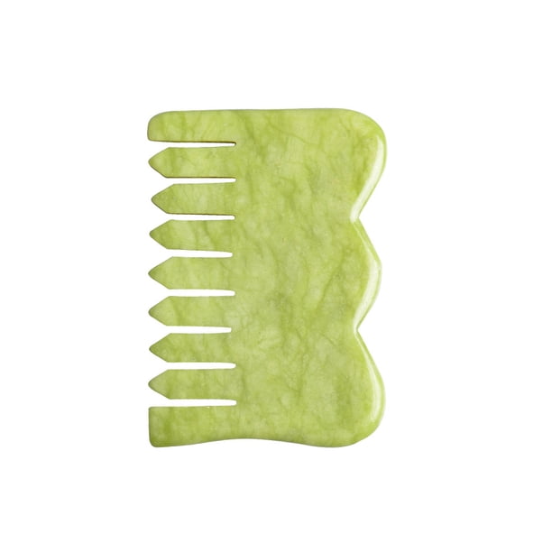 Nature Jade Massage Comb Gua Sha Board Spa Acupuncture Head Care Massager Green Jade Comb Head Massager Beauty Tools