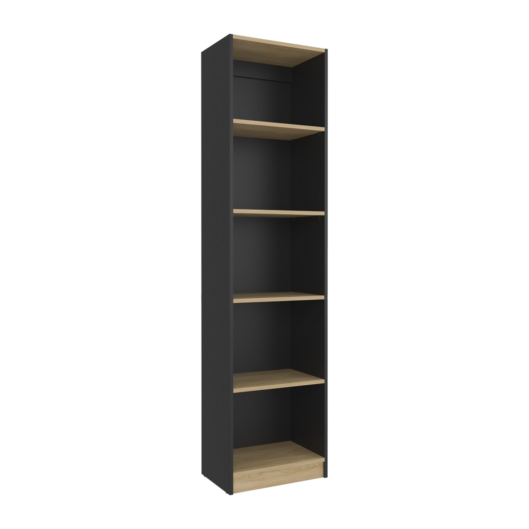 Fm Furniture - Estante Organizador 5 Niveles 180,6x45x29,9 Cm Negro Y Cafe Claro