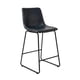 thumbnail image 1 of Silla Piso Bar Taburete Cocina Respaldo Metal Cuero Alta Burgos Negro, 1 of 8