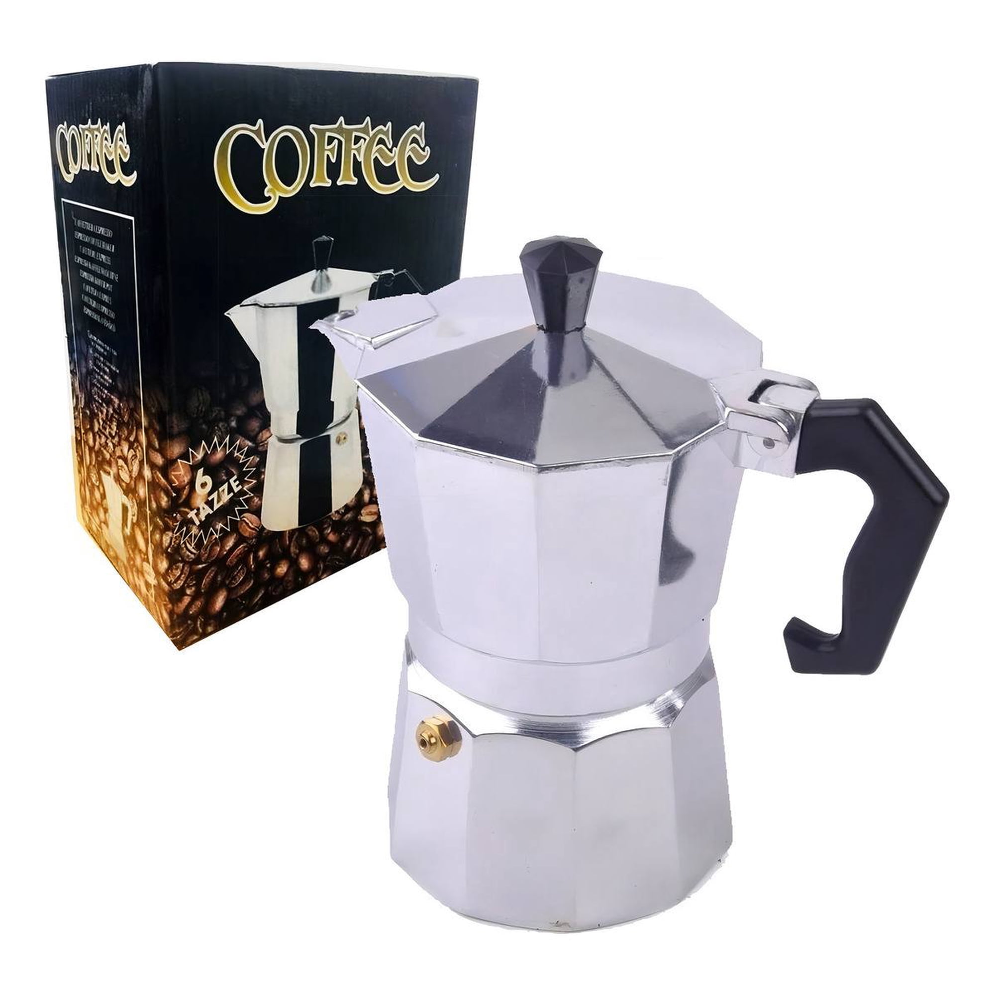 Tecnofonia - Cafetera Expresso Cafetera Italiana Color Gris 6 Tazas