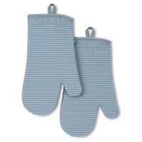 Juego De 2 Guantes De Cocina Kitchenaid De Silicona Suave Acanalada, Color Azul