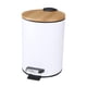 thumbnail image 5 of Cubo De Basura De Madera Con Escalón Abatible Cubo De Revestimiento Extraíble Para Dormitorio Oficina Cocina 3L Blanco, 5 of 5