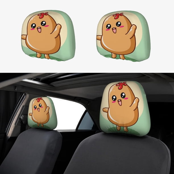 Papa Divertida Funda Protectora Universal para Reposacabezas de Coche, Funda Elástica para Reposacabezas de Asiento de Auto, Funda de Tela Antipolvo, Accesorios de Interior 2 Piezas