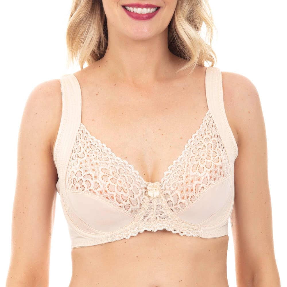 Lady Genny - Sostén Copa D Microfibra Con Encaje