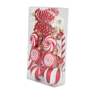 Bothyi - 15 Piezas De Adornos Navideños, Regalos, Bolas Navideñas Para El Hogar, Vacaciones, Aniversario, Color Rojo