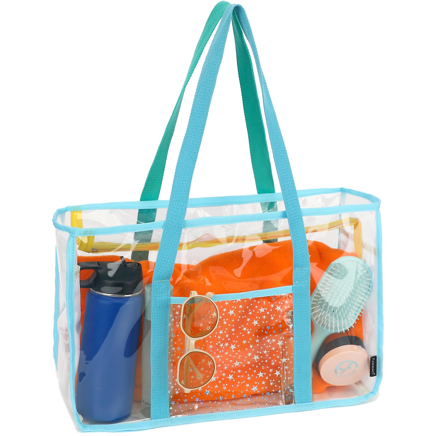Bolsa De Playa Transparente Fammart Para Mujer Impermeable Con Cremallera