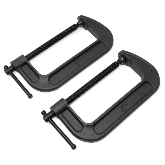 C-Clamps WEN CLC630, hierro fundido de alta resistencia, 15 cm, apertura de mordaza, paquete de 2