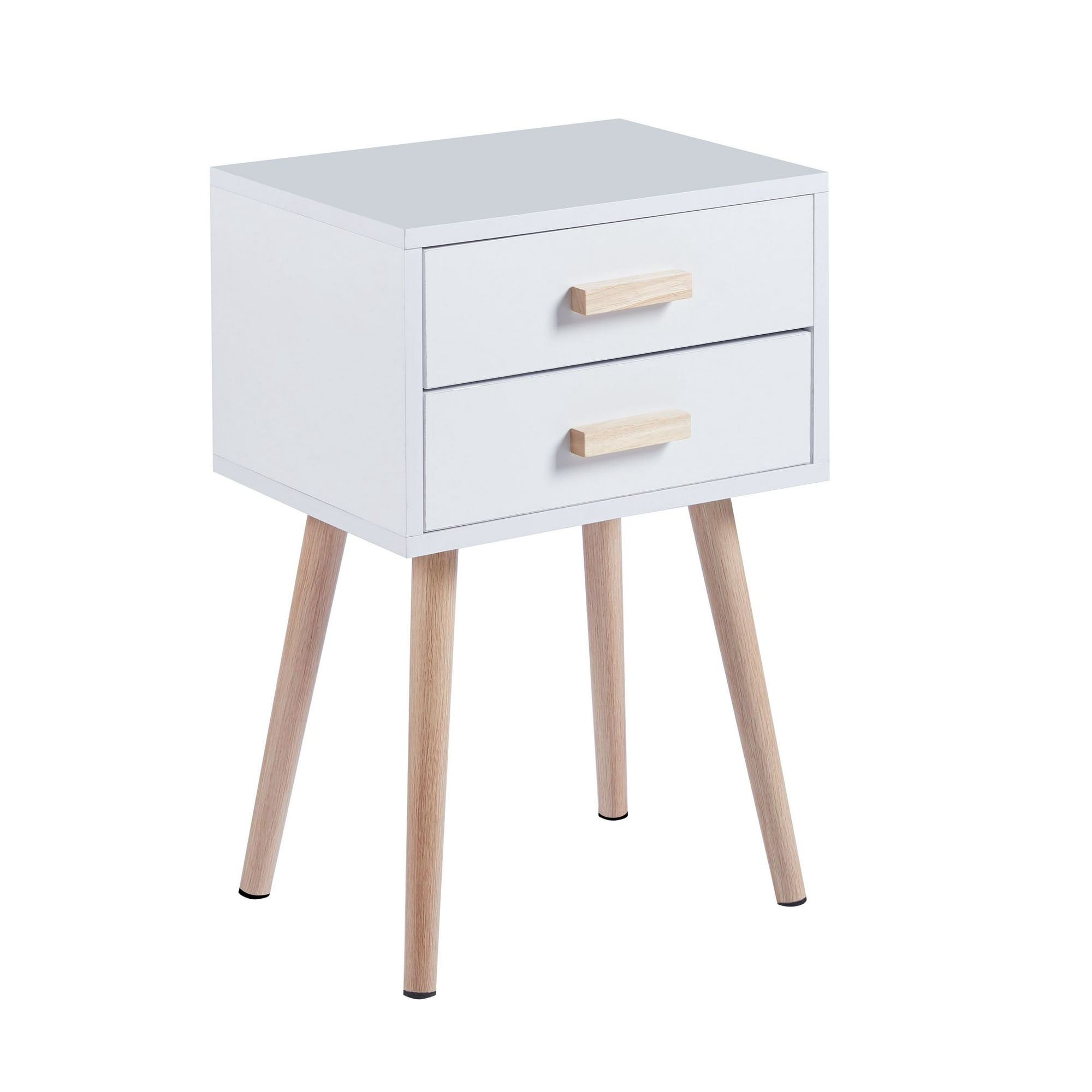 Habita2 Chile - Velador Minimalista Eames Twin Blanco Doble Cajon - Mesa De Noche