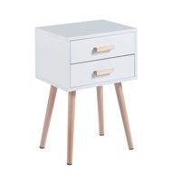 Habita2 Chile - Velador Minimalista Eames Twin Blanco Doble Cajon - Mesa De Noche