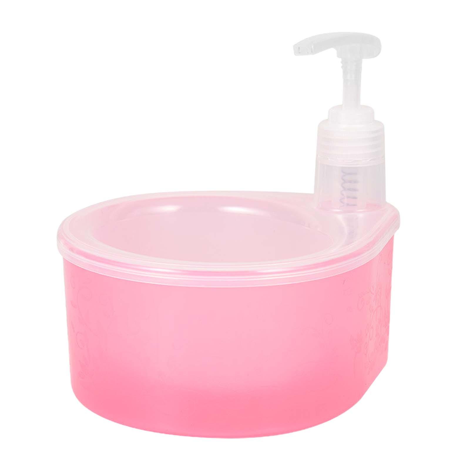 Bothyi - Dispensador De Jabón Para Platos 2 En 1 Con Soporte De Esponja Botella De Bomba De Líquido De 1L Para El Hogar Rosa