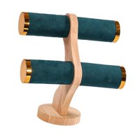 Magideal - Soporte Para Pulsera, Organizador De Joyas, Soporte De Exhibición Para Pulsera De 2 Niveles, Organizador De Almacenamiento Para Escaparate, Regalo Par Verde Oscuro
