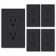 thumbnail image 1 of ELEGRP Matte Black Standard Decorator Electrical Wall Receptacle, 1 of 3