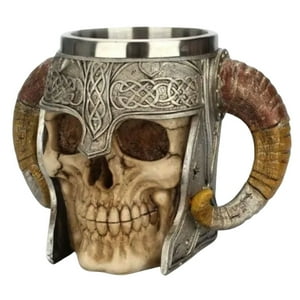 Genérico - Tazon Medieval Vikingo Cacho Acero 420Cc Ap90