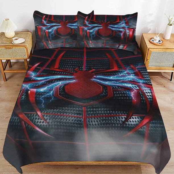 Spider-Man Bedding Sets Ultra Soft Skin-Friendly Duvet Cover 3 Piece, Cute Comforter Cover Bed Set for Boys Girls Kids