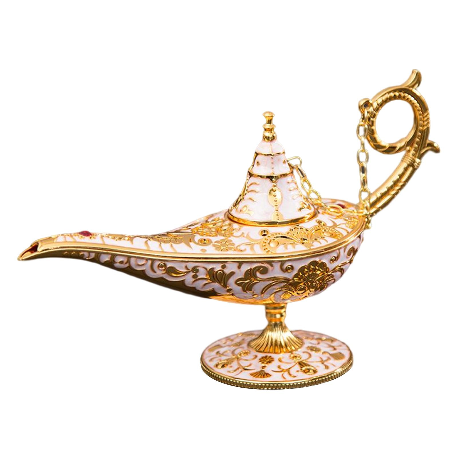 Magideal - Lámpara De De Metal Deseando Mesa De Luz Decoración Artesanía Arte Adornado En Relieve Para Fiesta Halloween Cumpleaños Clásico Retro Cuento , Beige