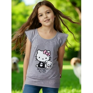 Polera Niña Hello Kitty Gris 14