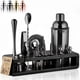 thumbnail image 1 of Kit Bartender Barillio de acero inoxidable negro, 23 unidades, con soporte, 1 of 7