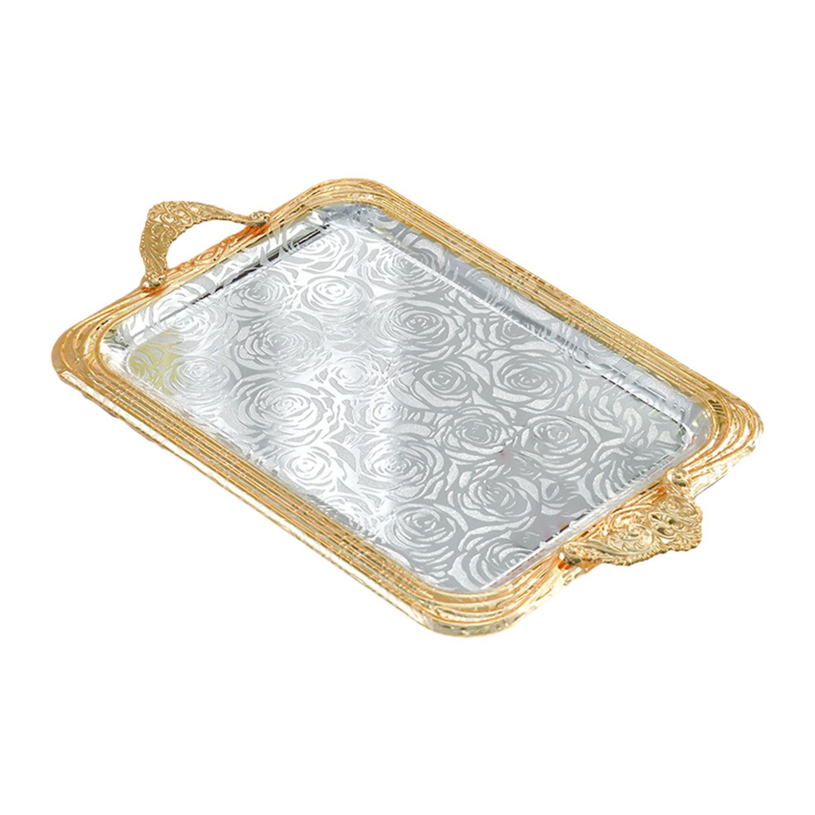 Magideal - Bandeja Para Servir Comida, Elegante Bandeja Decorativa Multifunción, Soporte Para Taza De Té Para Cocina, Entretenimiento, Hogar, Dormitorio, Sala De M