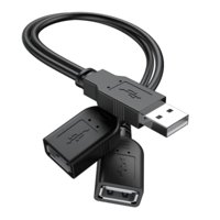 Andtobo - Cable Divisor Usb 2.0 A Macho A 2 Puertos Usb Hembra Dobles, Conector Y