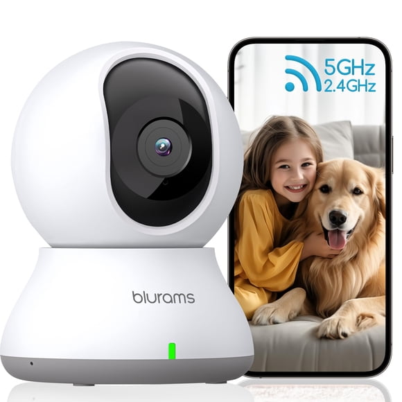 Cámara de seguridad Blurams 2K PTZ para interiores 360°, 5 GHz/2,4 GHz