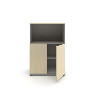 Form Office - Gabinete Medio 2 Puertas Librero 80X40X120 Natura/Gris