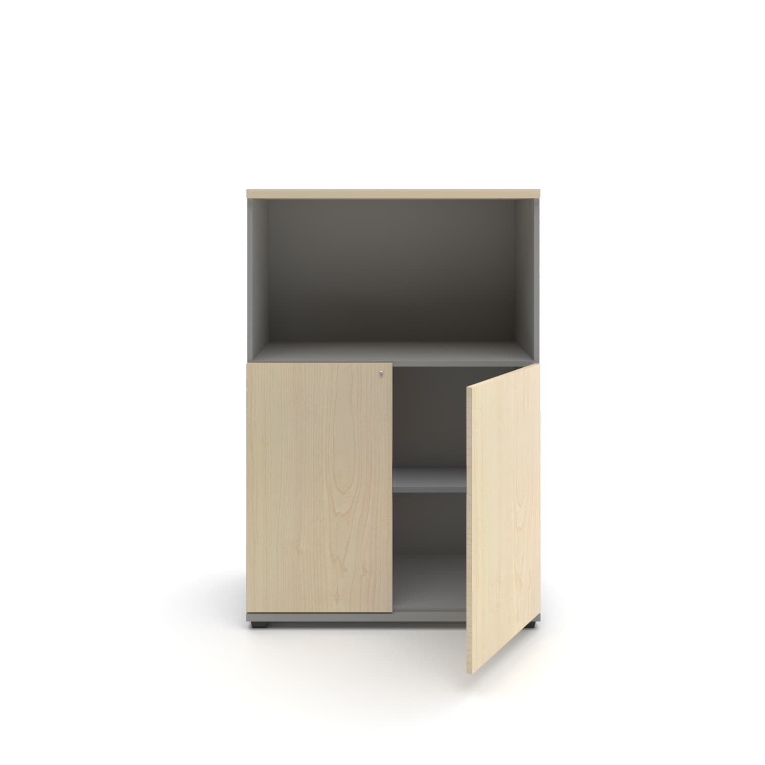 Form Office - Gabinete Medio 2 Puertas Librero 80x40x120 Natura/gris