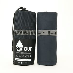 Go Out Toallas Microfibra - Toalla De Microfibra 100% Material Reciclado, Tamaño L Negro