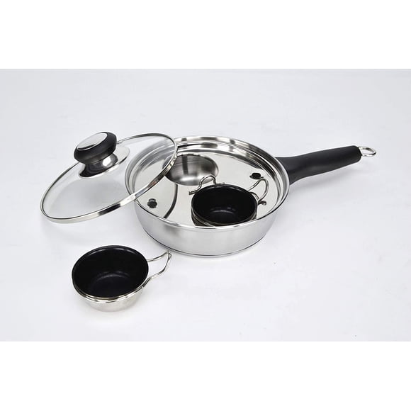Sartén para escalfar huevos CozyKit, 4 tazas, acero inoxidable, inducción