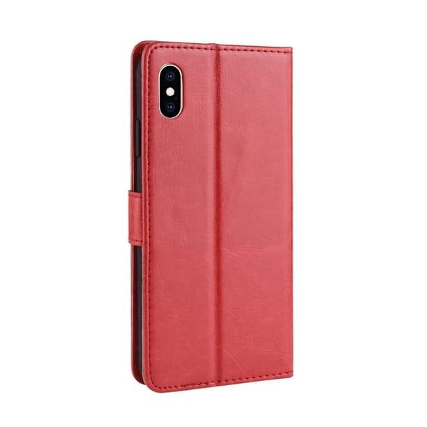 Funda tipo libro para iPhone X/XS, cartera todo‑en‑uno, funda multifuncional con tarjetero y correa de muñeca desmontable