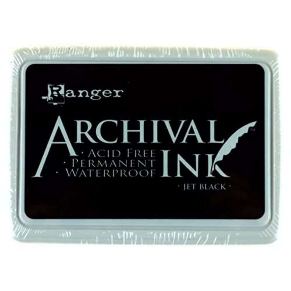 Almohadilla De Tinta Ranger Archival, Color Negro Azabache, Permanente, Impermeable