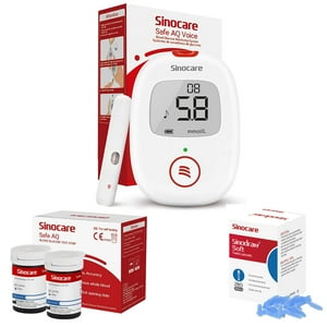 Genérico - Kit - 1 X Equipo - Safe Aq - Voice + 1 X Tiras - Safe Aq - 50U + 1 X Lancetas - Sinodraw - 50U Blanco