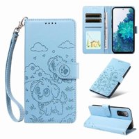 Funda Billetera Foxdock Compatible Con Samsung Galaxy S20 Fe, Diseño Perrito Tierno, Ranuras Para Tarjetas Y Soporte Plegable