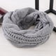 thumbnail image 2 of Bufanda de lana de dos círculos con cuello de punto para mujer, cálida y gruesa, para otoño e invierno., 2 of 8