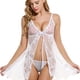 thumbnail image 1 of Sexy Lace Mesh Mini Dress, See Through Deep V Split Spaghetti Strap Babydoll, Women's Lingerie & Underwear, 1 of 3