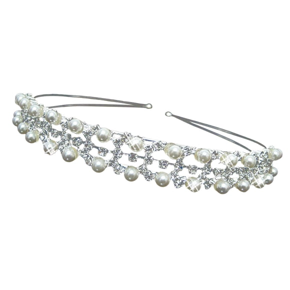 Rhinestone Nupcial Tiara Corona Diadema Tocado Para Novia Mujer Flor Niña Doble Capa