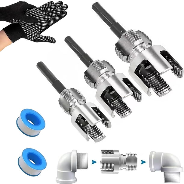 Terraja tubos 4 en 1 1/2" 3/4" 1" PVC herramienta corte rosca taladros eléctricos