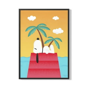 Creango - Cuadro Poster Enmarcado Snoopy Decorativo
