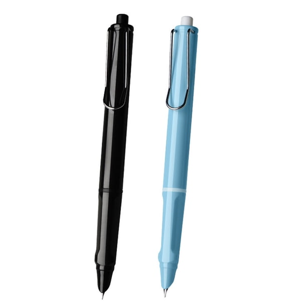 Pluma estilográfica retráctil de 2 piezas, punta extrafina, tinta metálica con convertidor para estudiantes, profesores y funcionarios.
