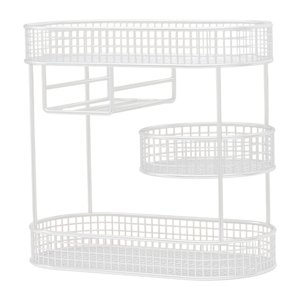 Bothyi - Organizador De Mesa De Centro Con Soporte De Cesta De Alambre De Tres Niveles Para Aperitivos, Verduras, Frutas, Color Blanco