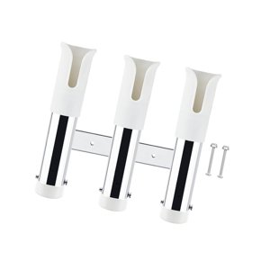 Ioensy - Soporte Para Caña De Pescar De 3 Líneas, Soporte Para Caña De Pescar Para Barcos, Garaje, Yate, Blanco
