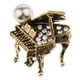 thumbnail image 2 of rhinestone elegante piano piano broches pin de solapa joyería de la boda latón antiguo, 2 of 3