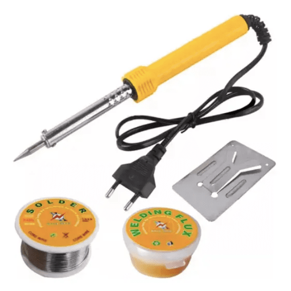 Kit Soldadura Electrica Cautin 60W Soporte Pasta y Estaño
