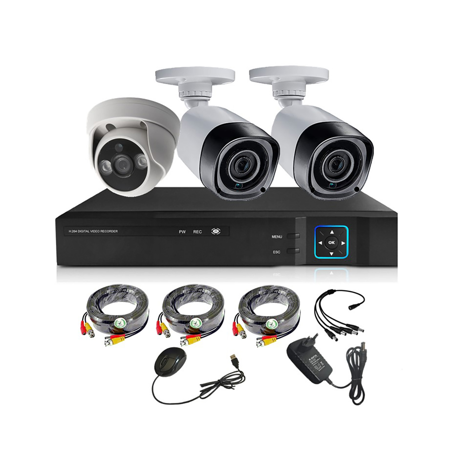 Vipa - Kit 3 Cámaras De Seguridad Mixto Hd 1Mp M33L