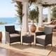 thumbnail image 3 of Juego De Muebles De Patio De 3 Piezas De Ratán Sofá Negro, 3 of 8