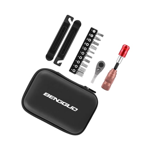 Ioensy - Conjunto De Herramientas De Reparación De Bicicletas, Palanca Para Neumáticos De Ciclismo, Llave De Trinquete, Kit Multiherramienta Para Bicicleta Sin Parche Para Neumáticos