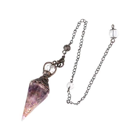 hexagonal, colgante de s de natural, collar de , generador de energía para equilibrar la energía, meditación de , Dorado Morado Púrpura Dorado