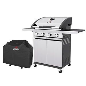 American Grill - Set Parrilla A Gas 4 Quemadores New York Inox + Funda M