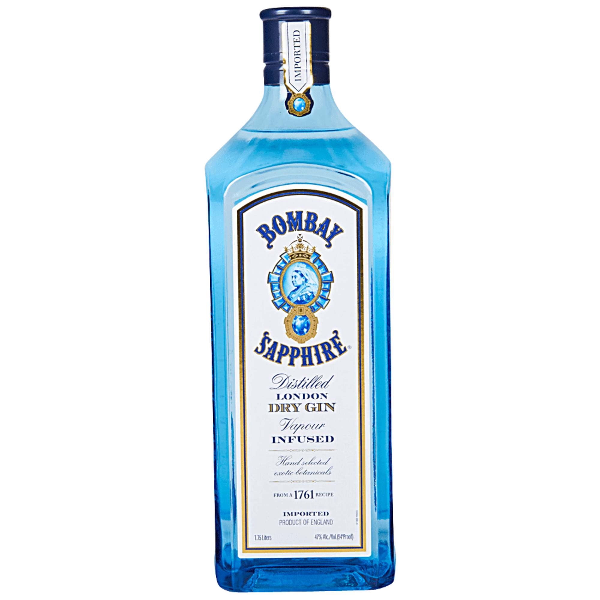Gin London Dry Sapphire 47° Botella 1,75 ml Bombay